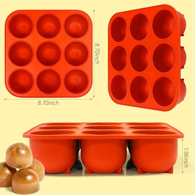 Wilewir 9-Cavity Silicone Frozen Dog Treat Mold for Woof Pupsicle & Power Chewer Pupsicle XL 75 lbs and Up, Reusable Frozen Dog Treat Tray Mold for Pupsicle Toy
