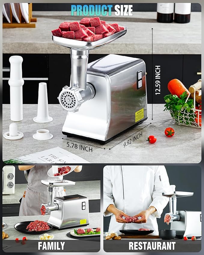 5.0 Upgrade Electric Meat Grinder,3S Grinding,Meat Grinders for Home Use-S