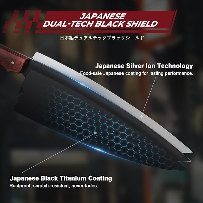 DRGSKL Japanese Chef Knife 8 Inch - Kitchen Knife with Walnut Handle