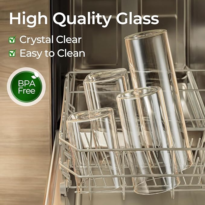 ComSaf Glass Storage Containers wtih Lids 1.9 Qt, Set of 3 Food Storage Jar
