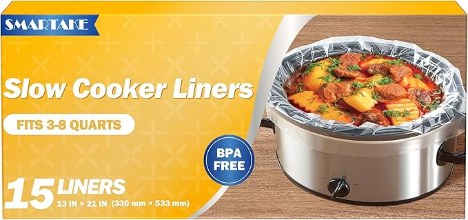 SMARTAKE Slow Cooker Liners, Large Size 13"x 21" 15 Liners
