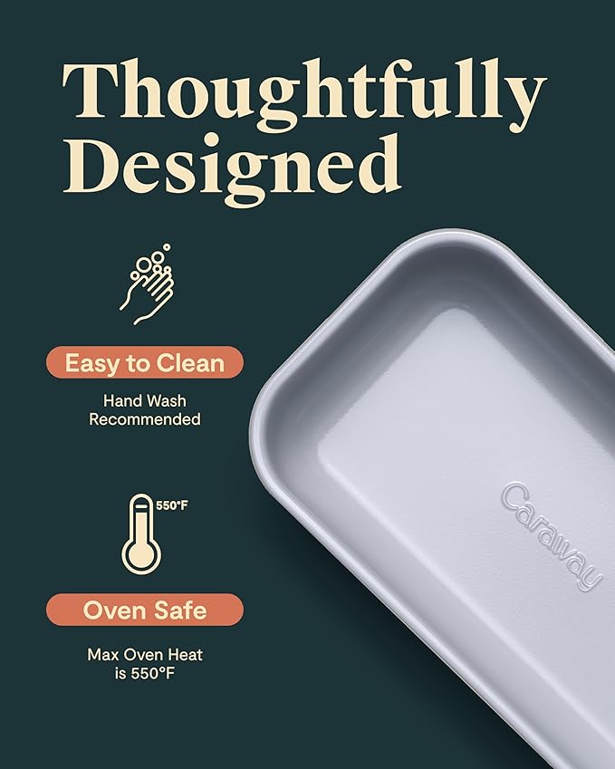 Caraway Non-Stick Ceramic-Coated 1 lb Loaf Pan Duo