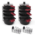 Cuisinel Pots and Pans Organizer for Cast Iron, 15" Skillet Rack, 2 Pack