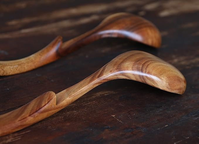 NAYAHOSE Wooden Ladle 3Size, Wooden Spoons for Cooking, Wooden Ladle for Soup, Natural Teak, Non-Stick Wooden Spoon, Wood Cooking Spoons, Kitchen Utensils set