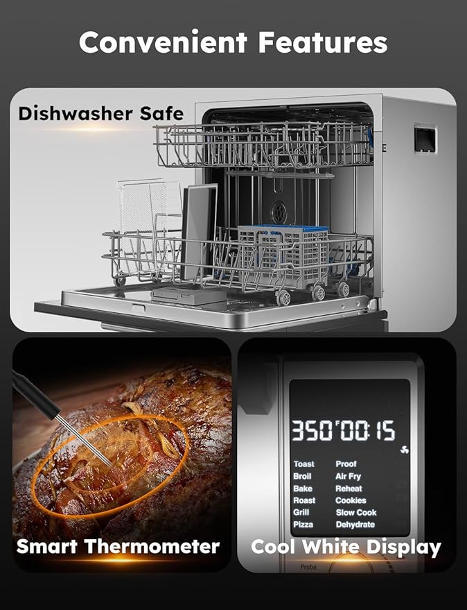 Nuwave Bravo Pro Smart Toaster Oven Countertop, True Air Fryer Combo