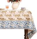 patdrea Vintage Leopard Print Linen Tablecloth,Rectangular,94"x63"-from