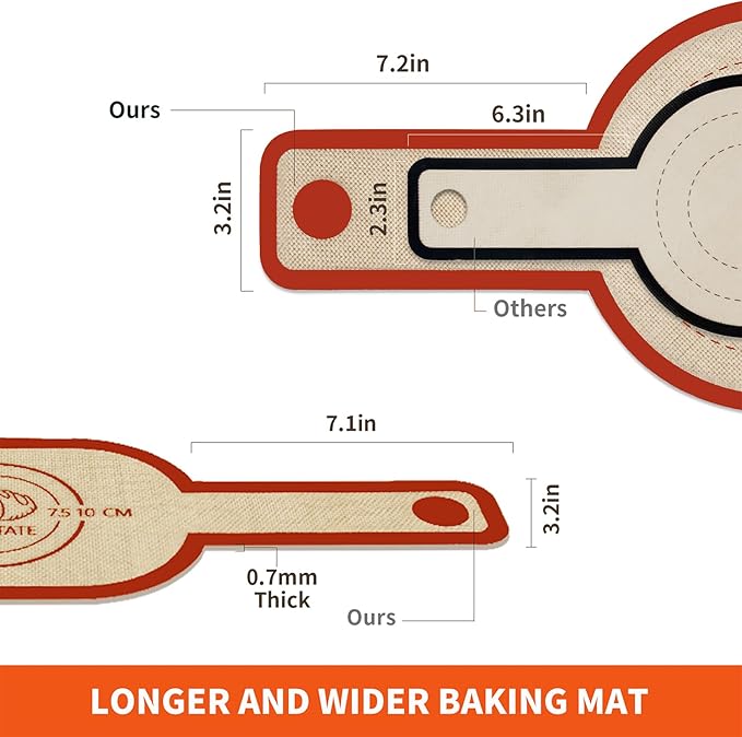 PLAPITATE Silicone Bread Sling Dutch Oven Liner, Non-Stick & Easy Clean Reusable Oval and Round Silicone Bread Baking Mat with Long Handles, Easy to Transfer Sourdough Bread - 2 Red Set