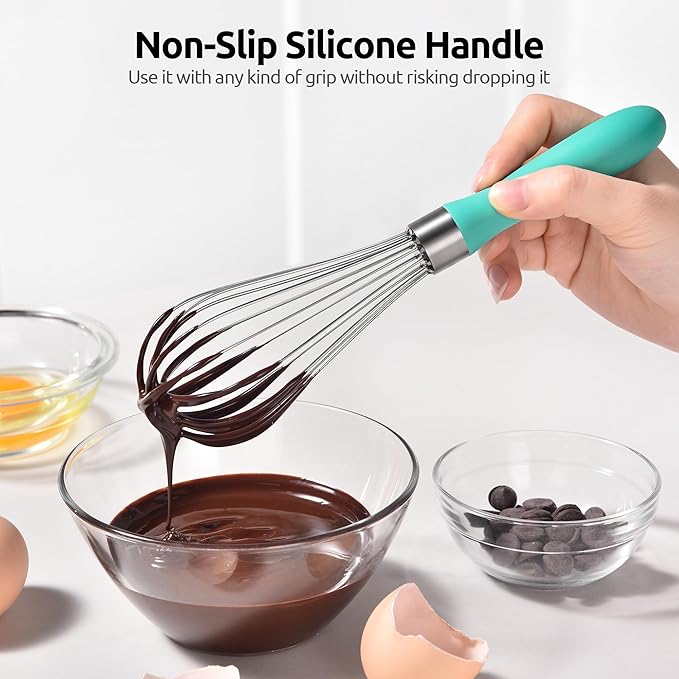 U-Taste Wire Whisk for Cooking, 18/10 Stainless Steel Wisk, S/Aqua Sky