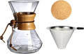 HYAXGM Pour Over Coffee Maker With Wood Sleeve，20oz/600mlPour Over Coffee Dripper,Pour Over Coffee Maker Set With Cork Stopper (20oz/600ml)