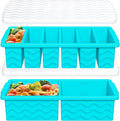 2-Pack Silicone Freezer Trays with Lid, 2 Large 2-Cup(500ml) & 6 Small 1/2-Cup(125ml) Soup Freezer Container Molds, Ice Cube Tray For Meal Prep & Freezing Soup, Stews, Sauces, Oven & Dishwasher-Safe