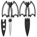 OMDAR Bat Kitchen Scissors All Purpose 2 Pack - Halloween Goth Cute Kitchen Shears - Heavy Duty Stainless Steel Cooking Shears for Cutting Meat, Food, Poultry - with Magnetic Blade Guards