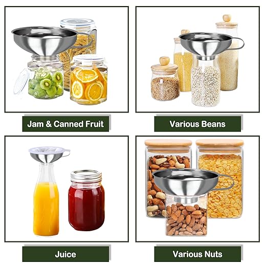 Yevior Canning Funnel for Filling Mason Jars,Bottles (5-Pack)