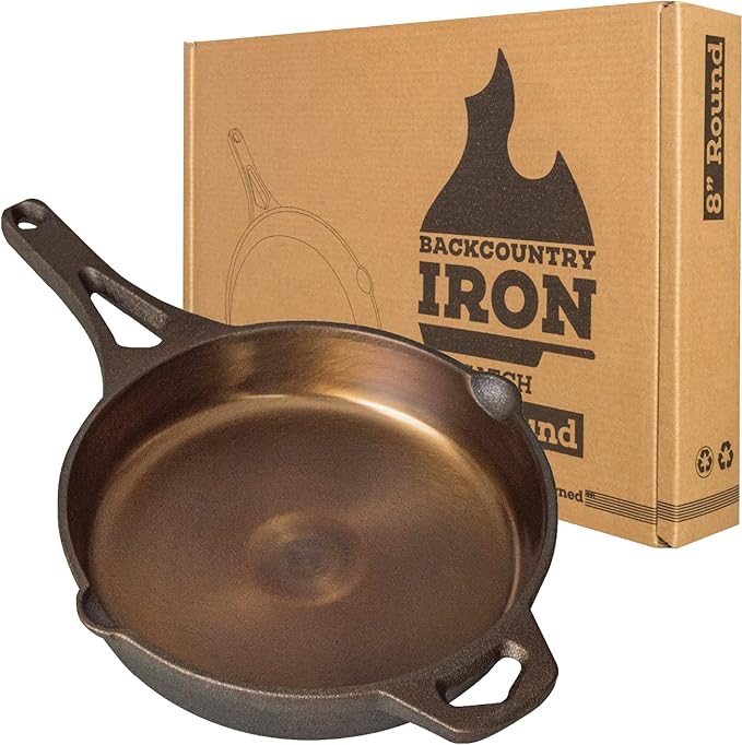Backcountry Iron 10-1/4 Inch Smooth Wasatch Pre-Seasoned Round Cast Iron Skillet