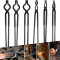 V-SEK Blacksmith Tong - 3/8" 1/2" 5/8" V-Bit, 1/4 Flat Jaw, Pick Up, Scroll