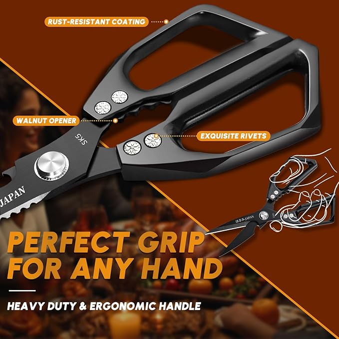 Huusk Kitchen Scissors for Food - Heavy Duty Kitchen Shears all Purpose