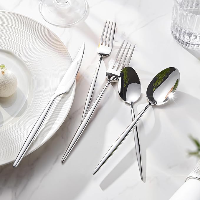 18/10 Silverware Set for 6, 30 Piece Stainless Steel Flatware Cutlery Set