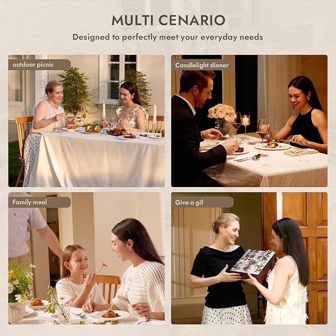 18/10 Stainless Steel Silverware Set for 8, 40 Piece Teardrop Flatware Set