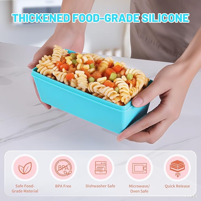 Gemice Silicone Freezer Molds with Lids, 6-Pack 1-Cup & 2-Cup