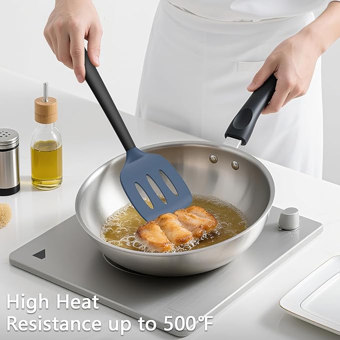 Coukre 3 Pack Silicone Spatula Set, Heat Resistant to 500°F, BPA-Free