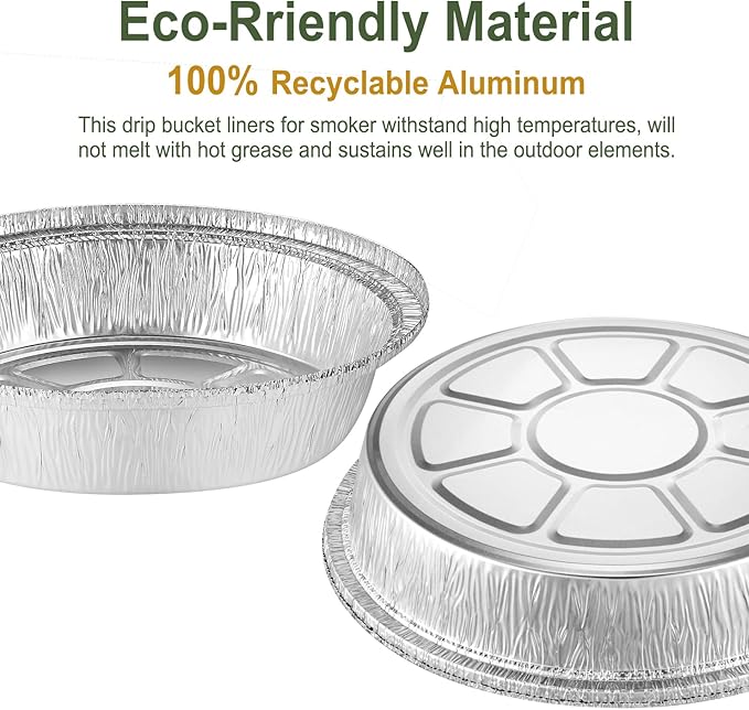 MESTAEK 9 Inch Round Aluminum Foil Pans with Clear Dome Lids, 50 Pack