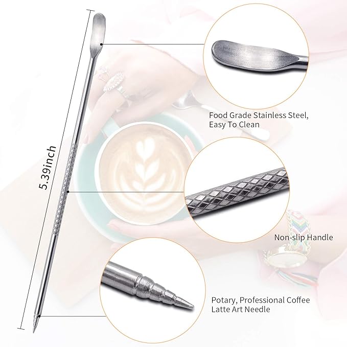 iHeartYard Espresso Milk Frothing Pitcher, Stainless Steel 300Z/900ML Coffee Milk Frother Cup with Decorating Art Pen for Espresso Machine, Latte Art