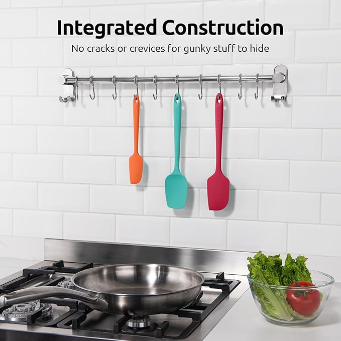 U-Taste Silicone Spatula Set, 600ºF High Heat Resistant, 3-Pcs, Multicolor