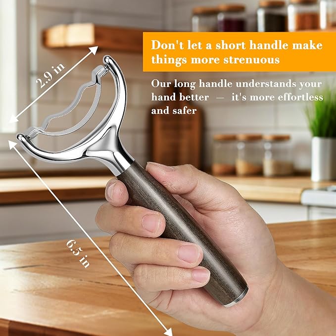 KULUNER Corn Peeler with Chacate Preto Ebony Wood Handle - Sharp 304 Stainless Steel Blade, Smooth Corn Kernel Cutter for Kitchen, Meal Prep, Gift for Cooking Lovers (Chacate Preto)