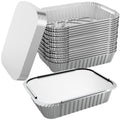 WANBAO 8.3"x6.2" 2.25LB Disposable Tin Foil Pans with Lids, 50 PACK