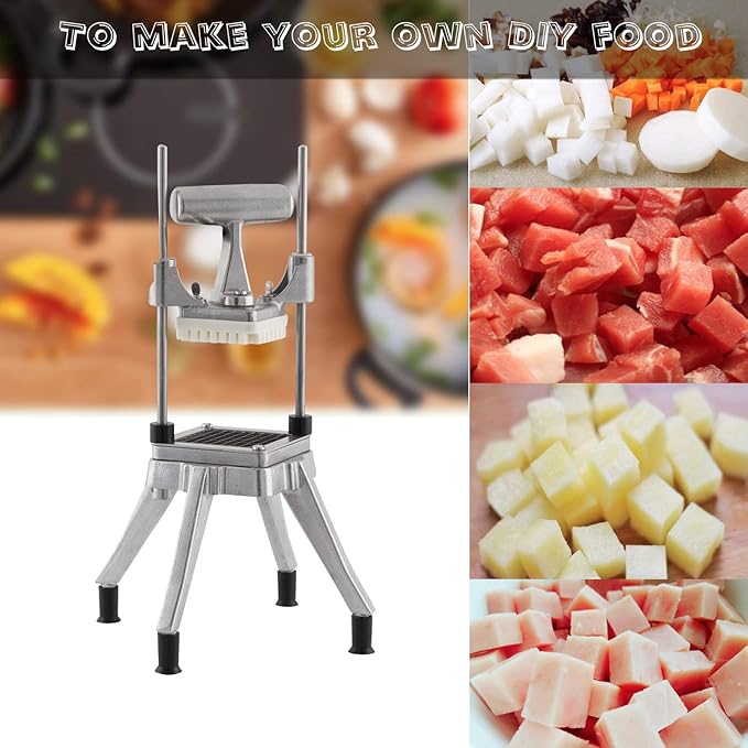 TUNTROL Commercial Vegetable Dicer, Stainless Steel Blade Quick Chopper Machine Easy for Onion Tomato Pepper Potato(1/4")