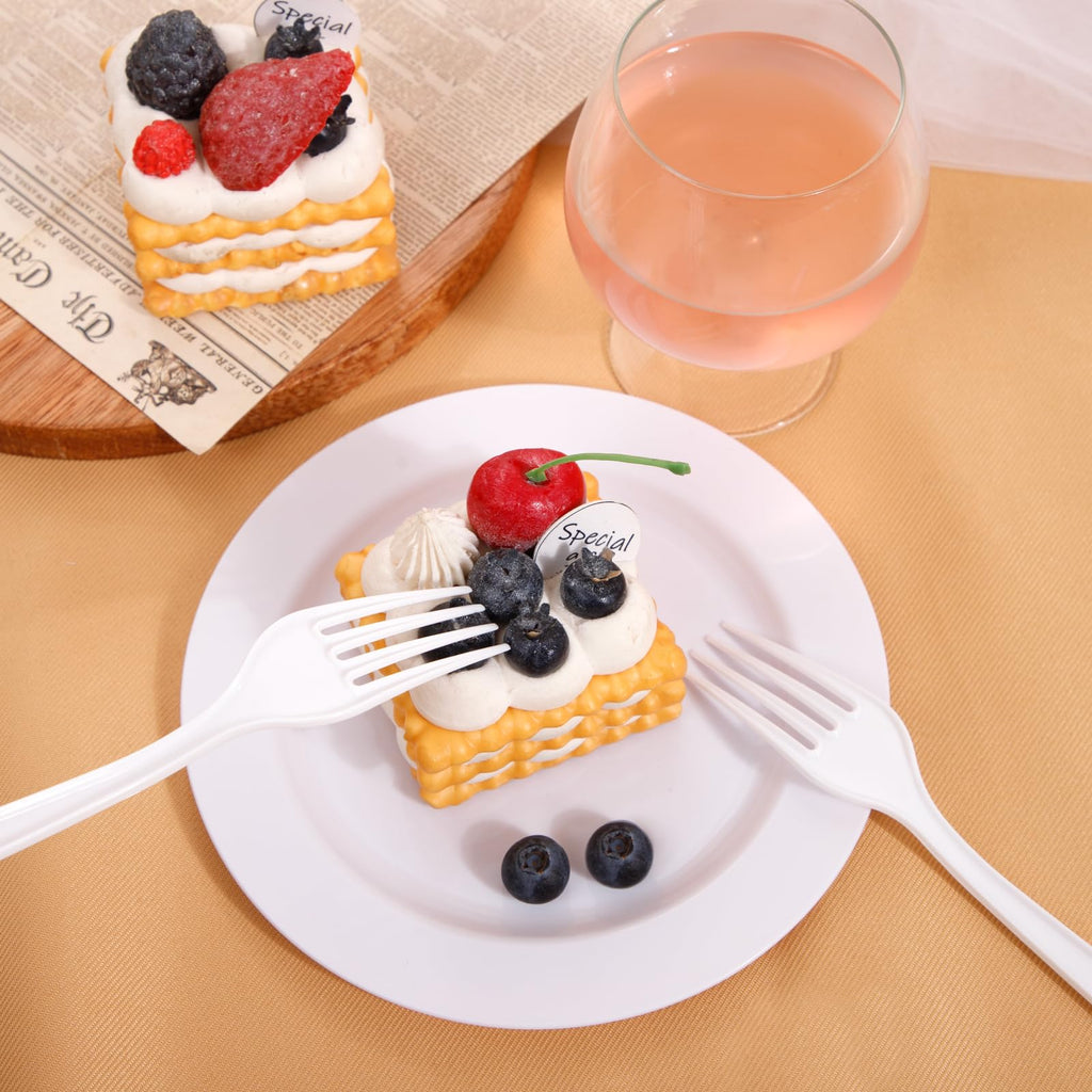 EI 360pcs White Plastic Silverware,Plastic Silverware Heavy Duty,Disposable Plastic Cutlery,Plastic Utensil Sets,Fancy Plastic Silverware include 120pcs Forks,120pcs Spoons and 120pcs Knives for Party