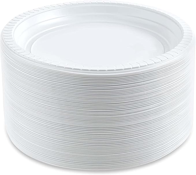 7 inch Round Plastic Plates And Bowls Microwaveable, Disposable, 800 pack