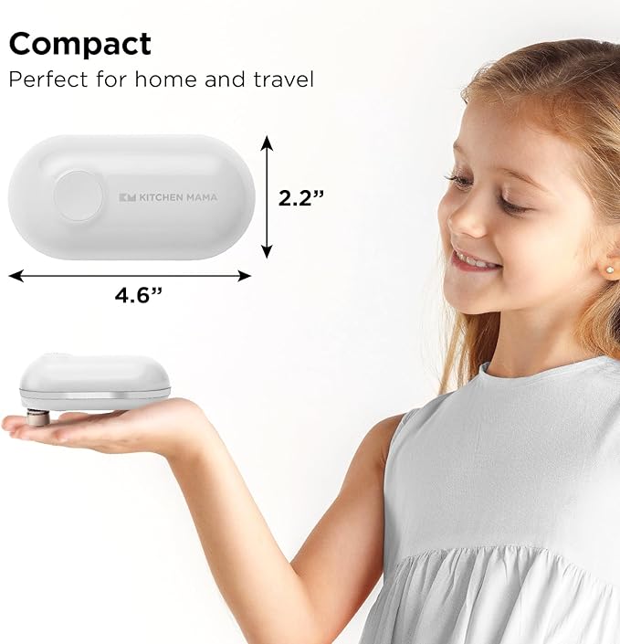Kitchen Mama Mini Plus Rechargeable Electric Can Opener, White