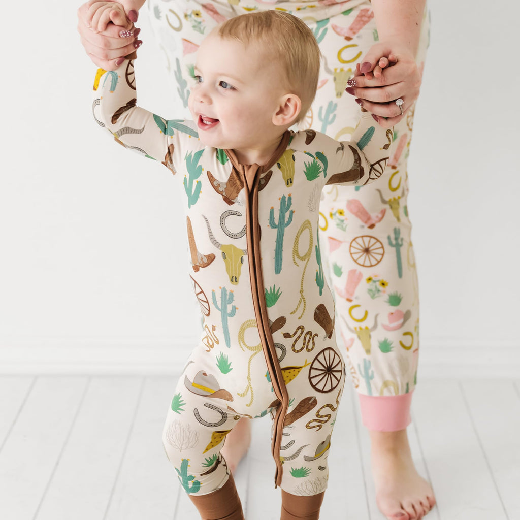 Little Sleepies Baby Pajamas, Caramel Ready to Rodeo, 12-18 months