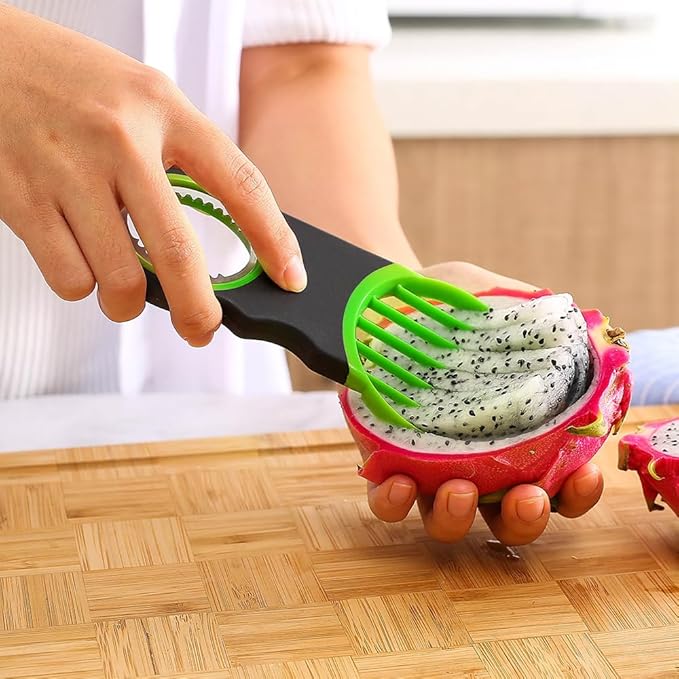 Stainless Steel Avocado Slicer, Corer, and Paring Knife Combo: 3-in-1 Tool - Dishwasher Safe & Heavy Duty
