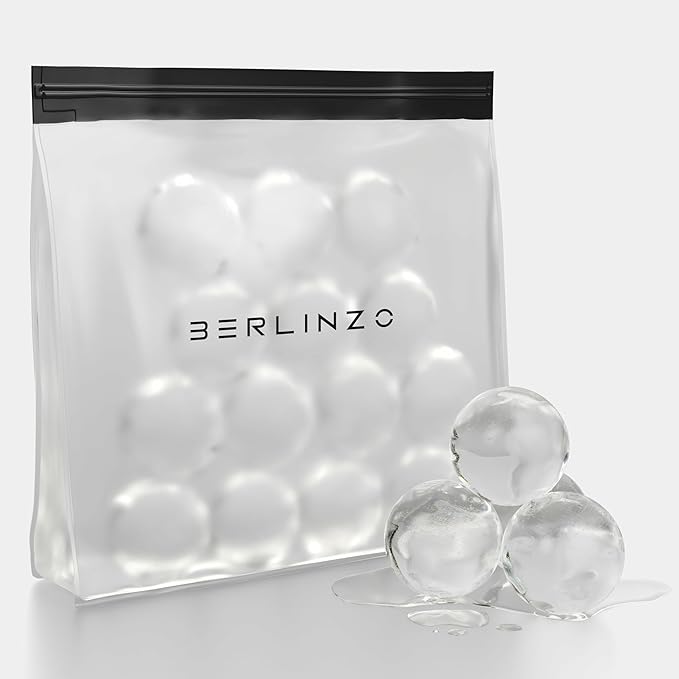 BERLINZO Large Reusable Ice Storage Bag - Freezer Safe Leak Proof Lunch Bag for Ice and Food Storage - BPA-Free XL Size