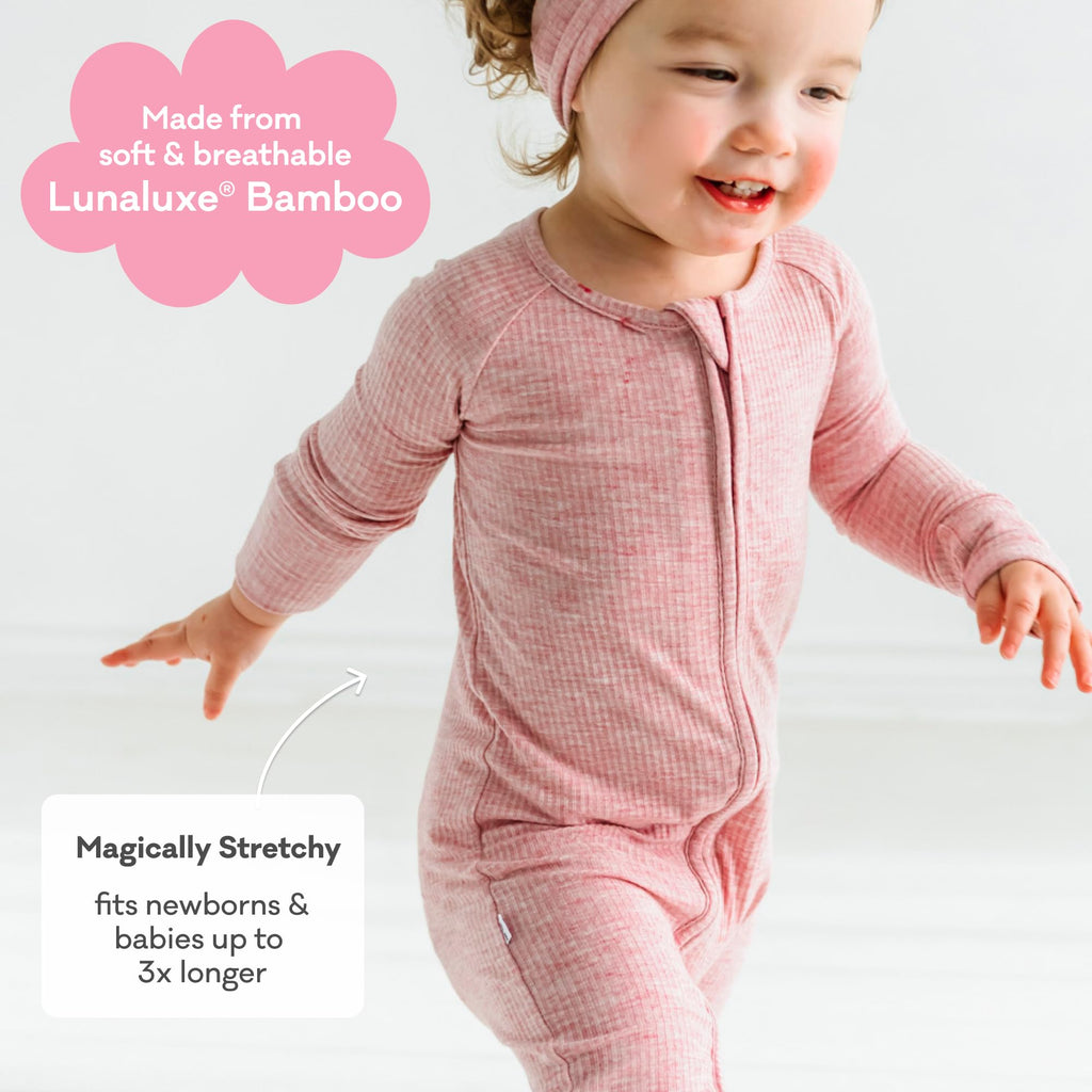 Little Sleepies Baby Pajamas, Heather Mauve, 0-3M