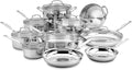 Cuisinart 17-Piece Stainless Steel Cookware Set, Chef's Classic Steel Collection with Pure Aluminum Core for Quick and Even Heat, Cool Grip Handles, Dishwasher Safe, 77-17N