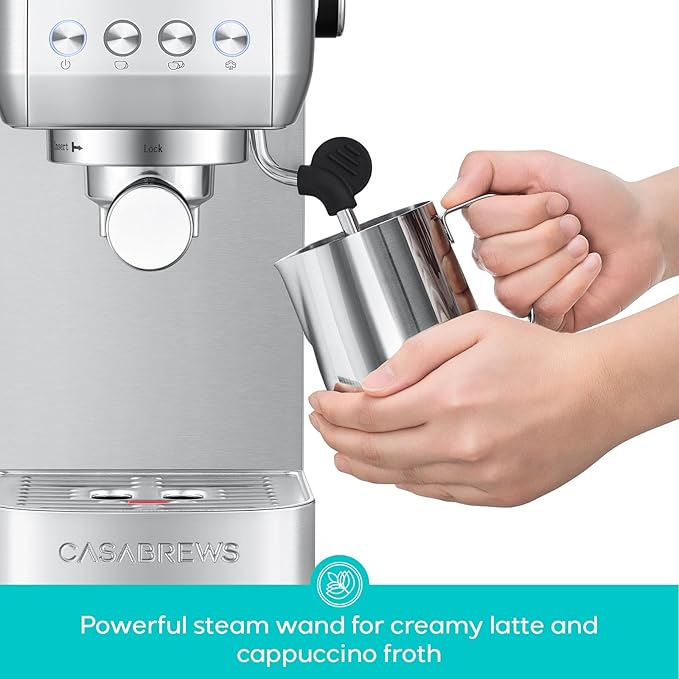 CASABREWS 3700 Essential Stainless Steel Espresso Machine with Steam Wand