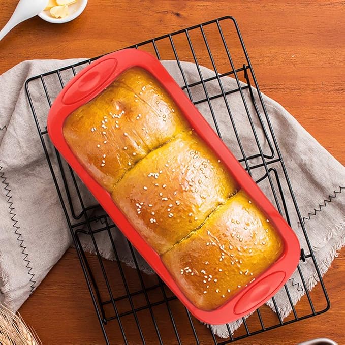 Silicone Bread and Loaf Pans (2 Pack) - Nonstick Silicone Baking Mold for Homemade Loaf, Bread and Meatloaf