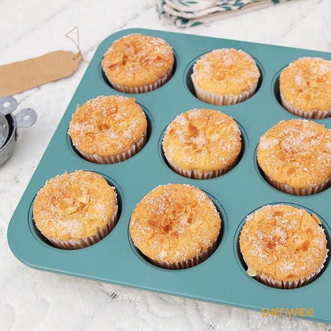 CHEFMADE Muffin Pan, 12-Cups Nonstick Cupcake Baking Tray for Cakes