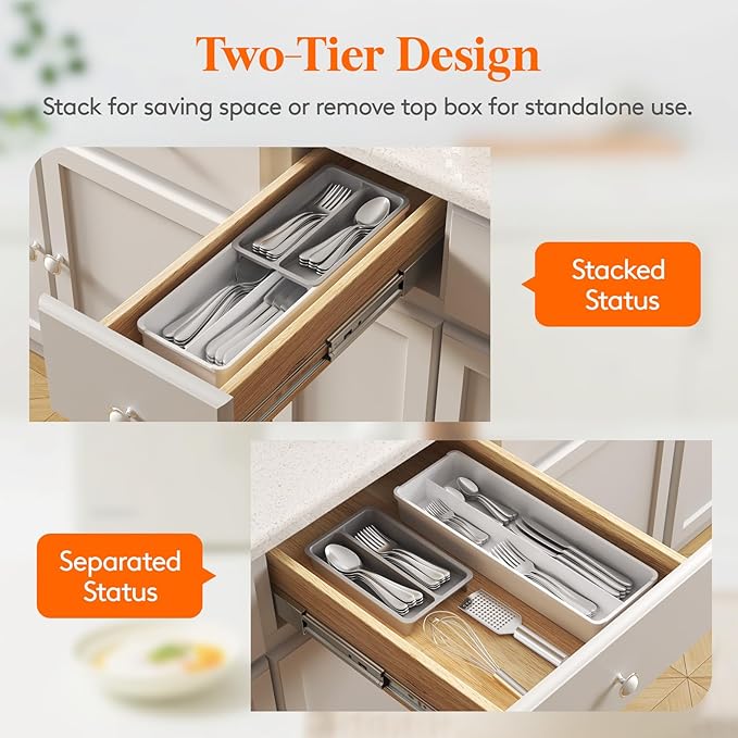 Lifewit Compact Silverware Organizer for Kitchen Drawer