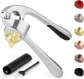 Zulay Kitchen Premium Garlic Press Set - Rust Proof Professional Garlic Mincer Tool - Easy-Squeeze, Easy-Clean with Soft, Ergonomic Handle - Silicone Garlic Peeler & Brush (Chrome)