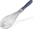Doosu 18/8 Stainless Steel Balloon Whisk for Cooking (12 Wires, Navy Blue)
