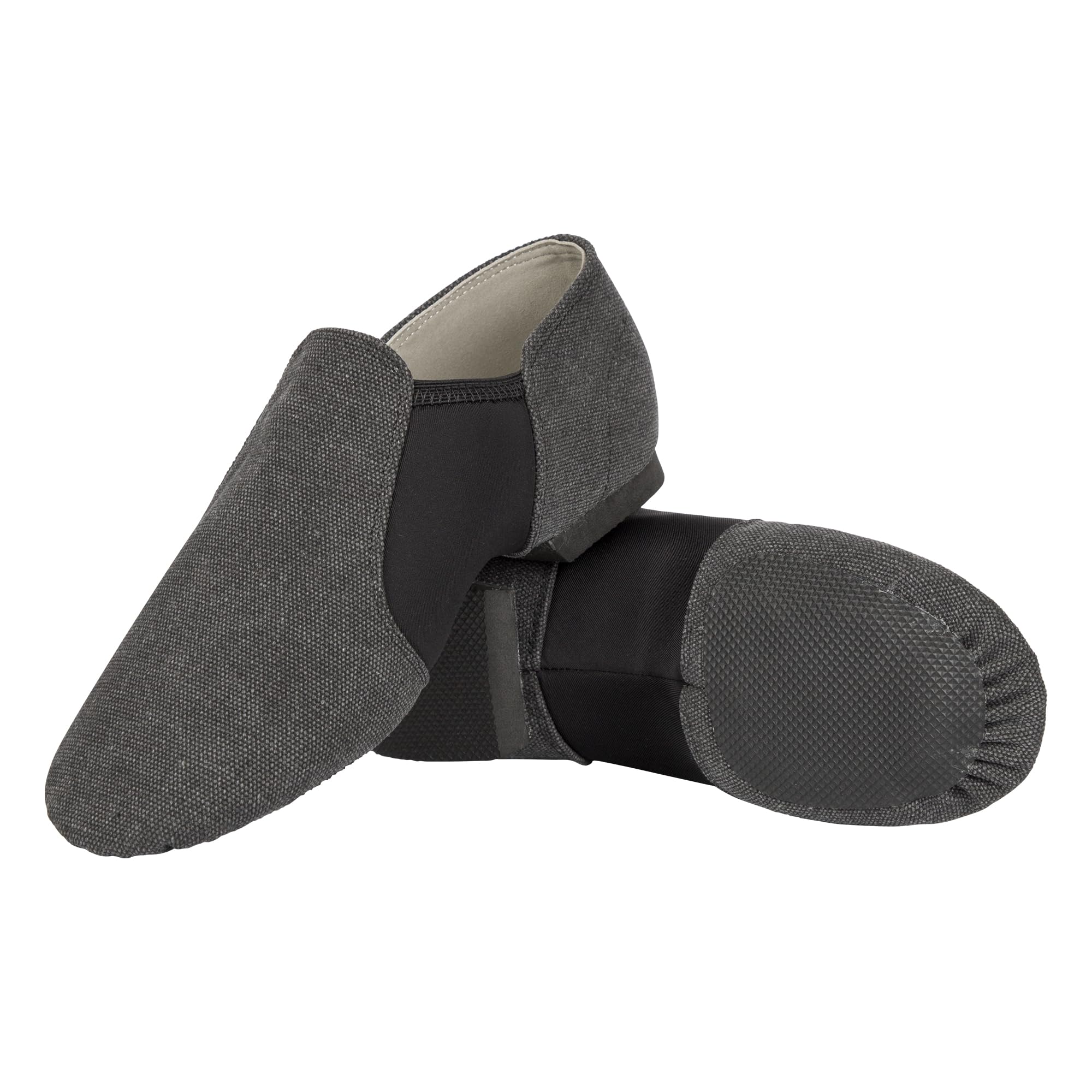 Linodes Unisex 09 Canvas Upper Slip-on Jazz Shoe for Women and Men's Dance Shoes-Darkgrey 5M