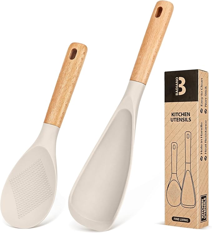 Badiano Cooking Spoon and Rice Scooper for Nonstick Cookware,Multi-function