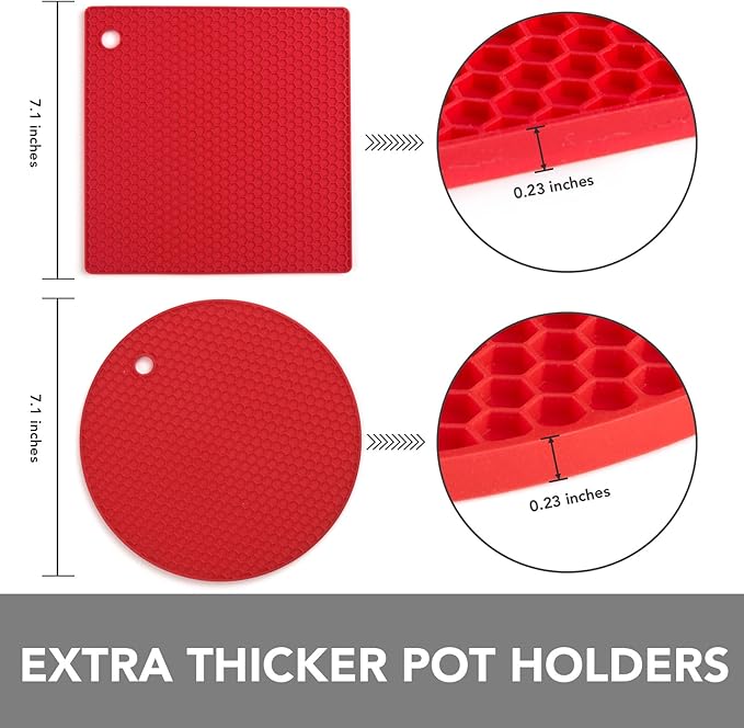 Joyhalo 4 Pack Trivets for Hot Dishes