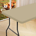 homing Rectangle Table Cloth Cover, Water-Resistant Polyester Elastic Fitted Tablecloth, Fits for 6 Foot Folding Tables, Washable Table Protector for Picnic, Camping, Outdoor (Taupe, 30" x 72")