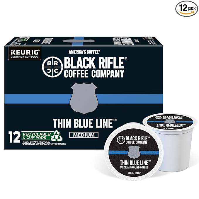 Black Rifle Coffee Medium Roast K Cup Coffee Thin Blue Line 12 Count