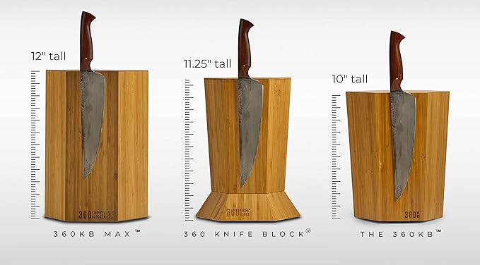 360KnifeBlock® MAX (black) ROTATING Magnetic Knife Block
