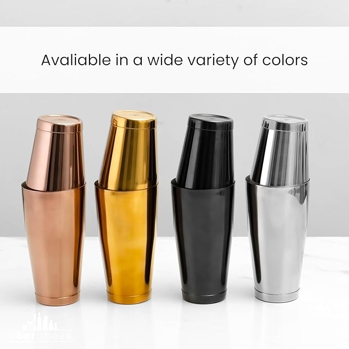 A Bar Above Boston Cocktail Shaker Set, Weighted Set, 18 and 28 Oz, Gold